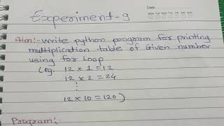 Python Experiment - 9