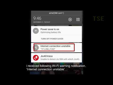 Internet connection unstable Wi-Fi warning notification in Android mobile -Troubleshooting