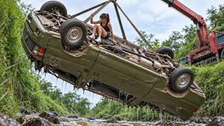 FULL VIDEO: Girl Mechanic Rebuilds a Crash-Damaged Toyota Hiace for a Completely New Life!