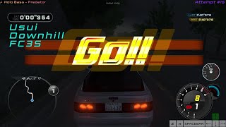 Usui • Downhill • NIght → getting gold with FC3S 【initial unity】