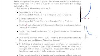 Celebrity Math 23a. Week 7, Video 3: Continuity vs. Uniform Continuity (7.3) Wealth
