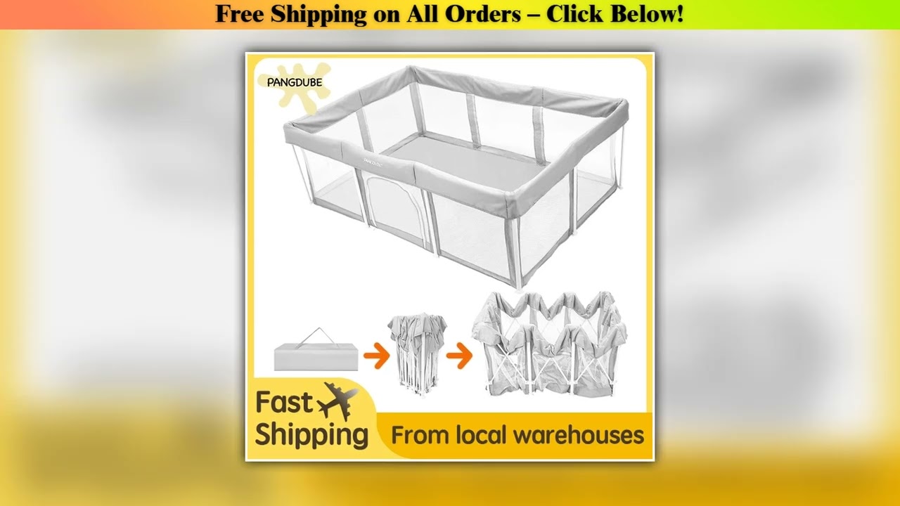 PANGDUBE Foldable Baby Playpen Portable Play Yard Large Indoor Outdoor Safety Activity Center with