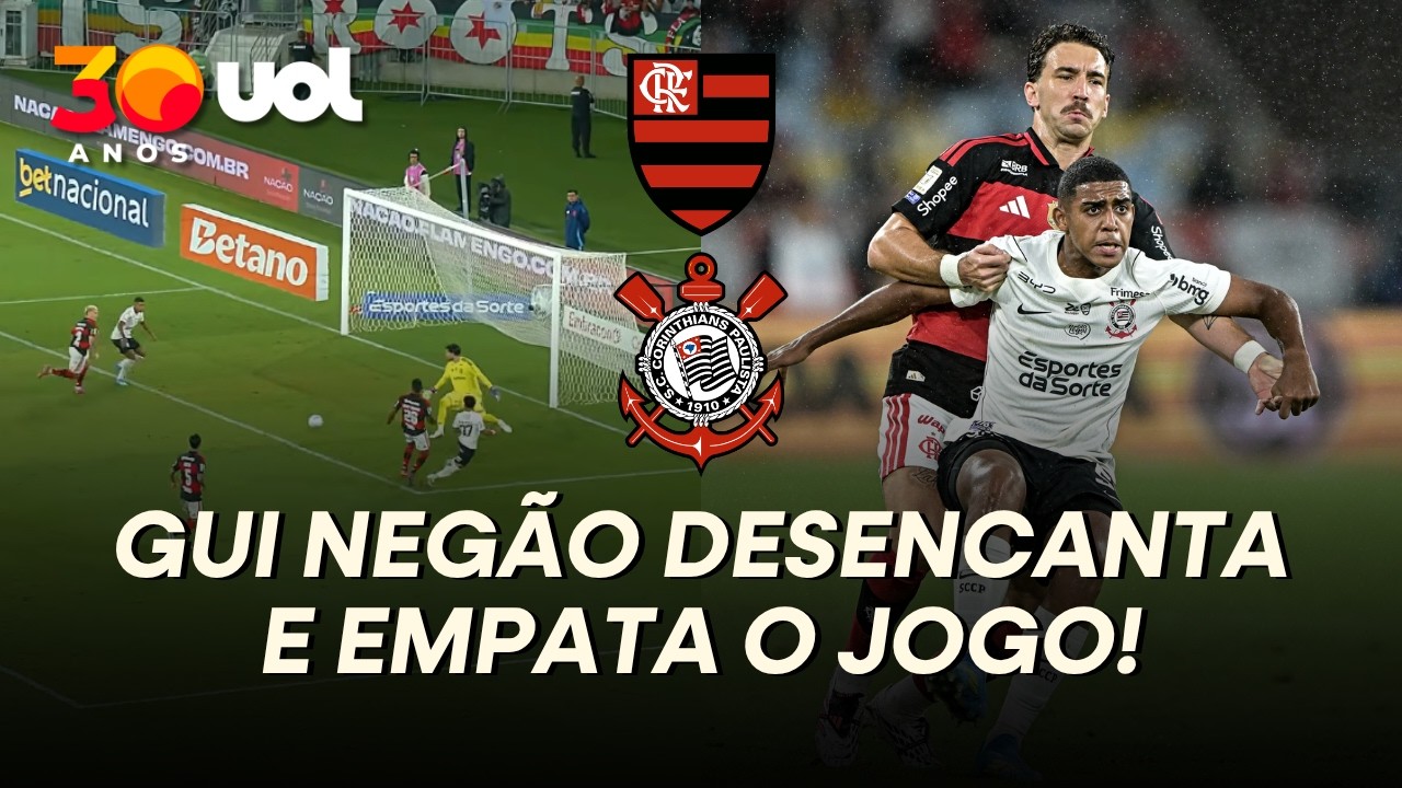 CORINTHIANS EMPATA COM BELO GOL! GUI NEGÃO MARCA CONTRA O FLAMENGO APÓS TABELA DE GARRO E KAIO CÉSAR