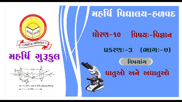 STD-10 Science Ch-3_Metals and Non-metals(ધાતુઓ અને અધાતુઓ) Part 7 Maharshi Gurukul(Gujarati Medium)