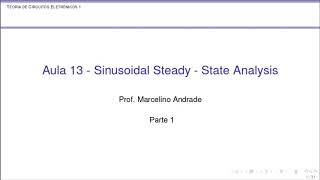 Aula 14 - Sinusoidal Steady - State Analysis Video 1/3
