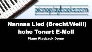 Nannas Lied (Kurt Weill Cover) Playback Instrumental Demo hohe Tonart E-Moll