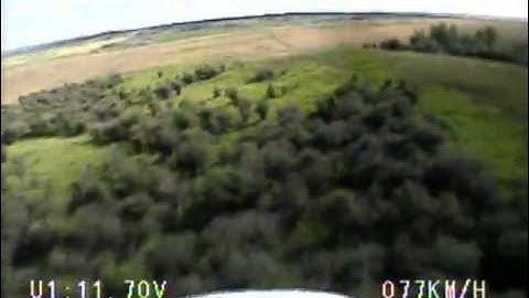 FPV Easystar and Hobbyking GOSD Buzzing Some Trees