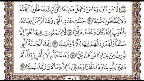 سورة مريم مكتوبة   فضيلة الشيخ ياسر الدوسري