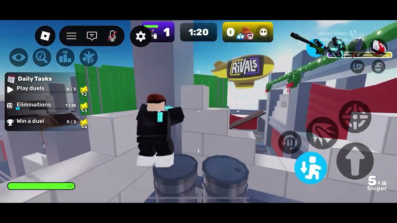Hitting crazy shots in roblox rivals (without auto) - YouTube