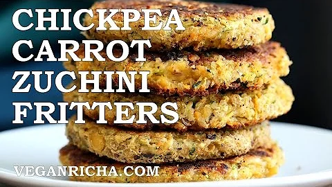 Carrot Zucchini Chickpea Fritters - VeganRicha.com