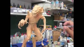 repainting  1/5 scale pumpkinhead vinyle kit