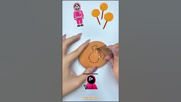 Making Squid Game Dalgona Candy Clay 🍬🦑 DIY Clay Challenge #diyclay   #oddlysatisfying #squidgame2