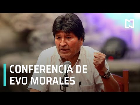 Primera conferencia de Evo Morales en México