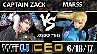 CEO 2017 Smash 4 - P1 | CaptainZack (Bayonetta) vs Marss (ZSS) WiiU Loser’s Sevenths