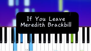 Meredith Brackbill - If You Leave (Piano Tutorial)