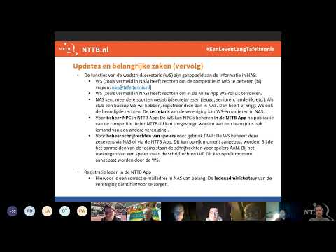 Webinar NTTB App DWF voor wedstrijdsecretarissen 25&27 januari 2022