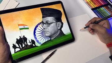 Independence Day Drawing,  Netaji Subhash Chandra Bose Drawing 🇮🇳