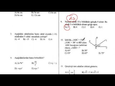 11ci sinif - Buraxılış İmtahanı - Sınaq 6 - Riyaziyyat - Güvən - Sınaqlar toplusu