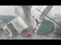 Unbelievable scary natural disasters  tsunami landslide storm moments ever caught on camera