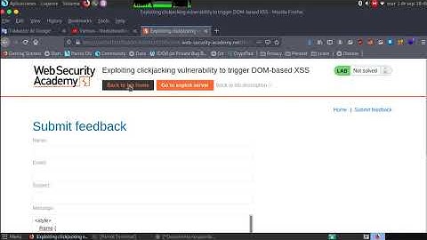 Exploiting clickjacking vulnerability to trigger DOM-based XSS