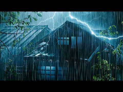 Say Goodbye to Insomnia & Fall Asleep Fast | Heavy Rain & Distant Thunder | Rain White Noise