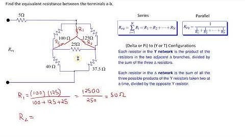 Equivalent Resistance  - Example 3 Applying Delta to Y Transformation