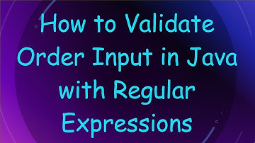 How to Validate Order Input in Java with Regular Expressions