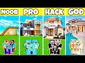 Minecraft Battle : RICH PRIME HOUSE Build Challenge - Noob VS Pro VS Hacker VS God