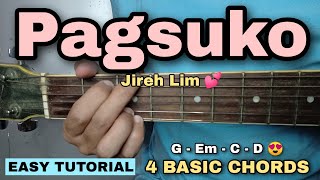Video thumbnail of "Pagsuko Guitar Tutorial - Jireh Lim (4 EASY CHORDS)"