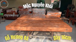 13/08 Mộc Thô 2 Tấm NGUYÊN KHỐI ( KT: 240 x 220 x 16cm ) | CHIẾU NGỰA Gỗ Hương Đá