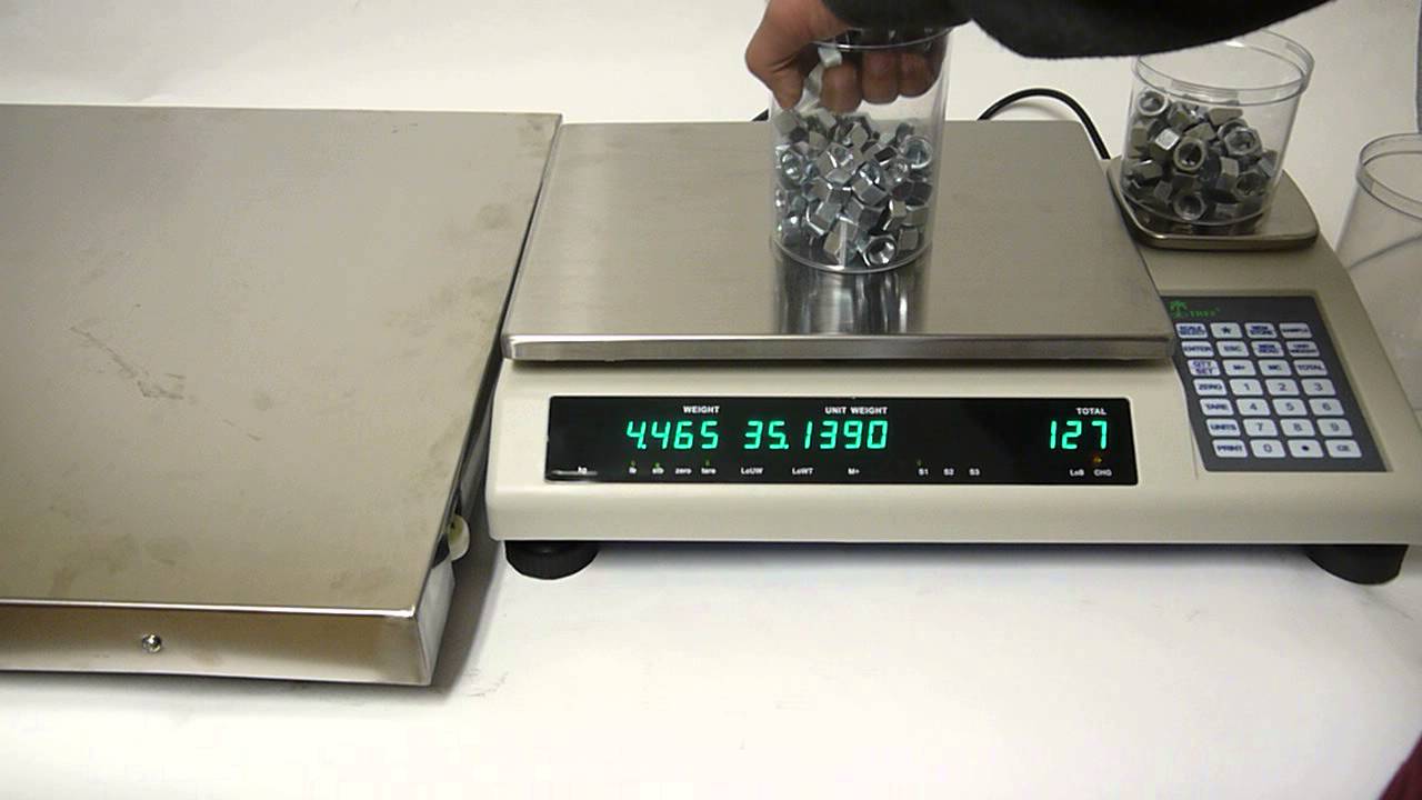 Dual platform counting scale with option to connect a 3rd platform.