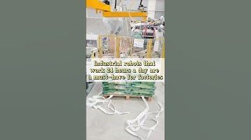 Industrial robots that work 24 hours a day are a must have for factories. #roboticpalletizer