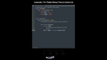 Leetcode 114. Flatten Binary Tree to Linked List in Python | Python Leetcode | Python Code Tutorial