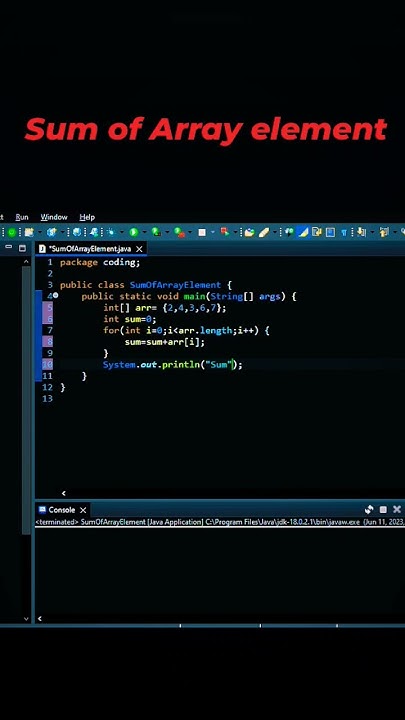 How to sum of array element in java?#coding #java #programming #arrays ...