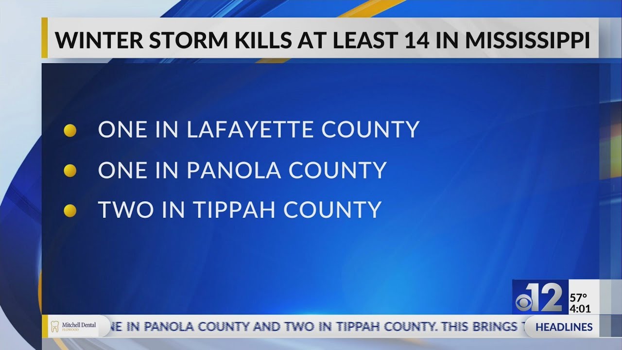 Mississippi death toll rises to 14 from winter storm - YouTube