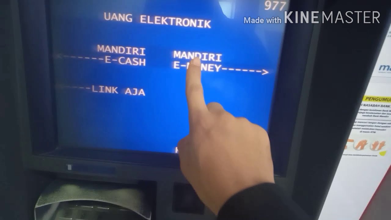 Cara isi saldo e money di mesin ATM mandiri YouTube