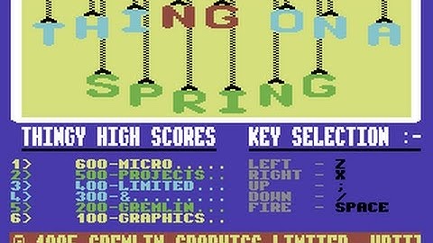 Thing On A Spring Review for the Commodore 64 by John Gage
