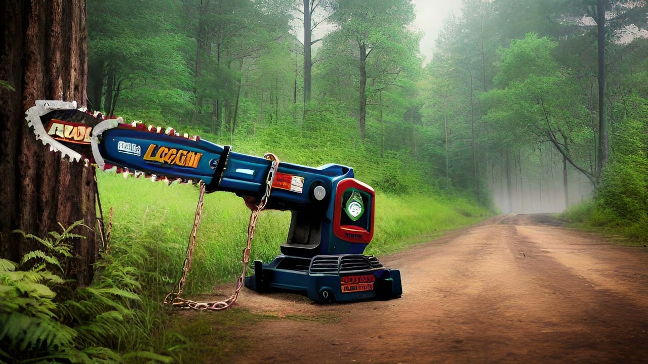 Logging Action: Chainsaw Fells Tree, Tree Falls - No Copyright Sound Effect Free to Use for Editing