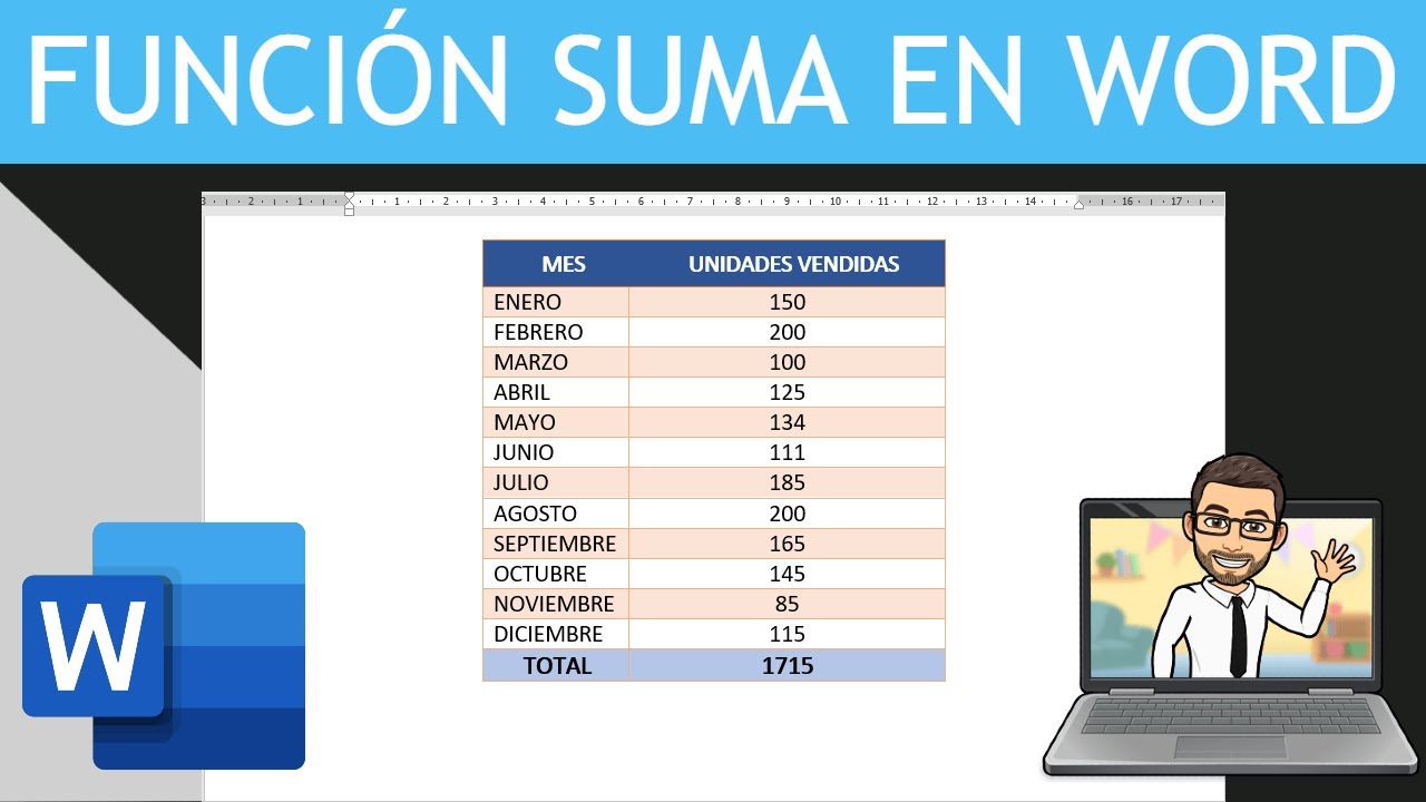 Como SUMAR de manera AUTOMÁTICA en WORD YouTube