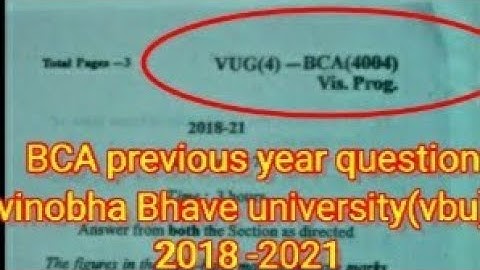 Bca previous year question of visual programming language vinobha Bhave university(vbu) 2018 -2021