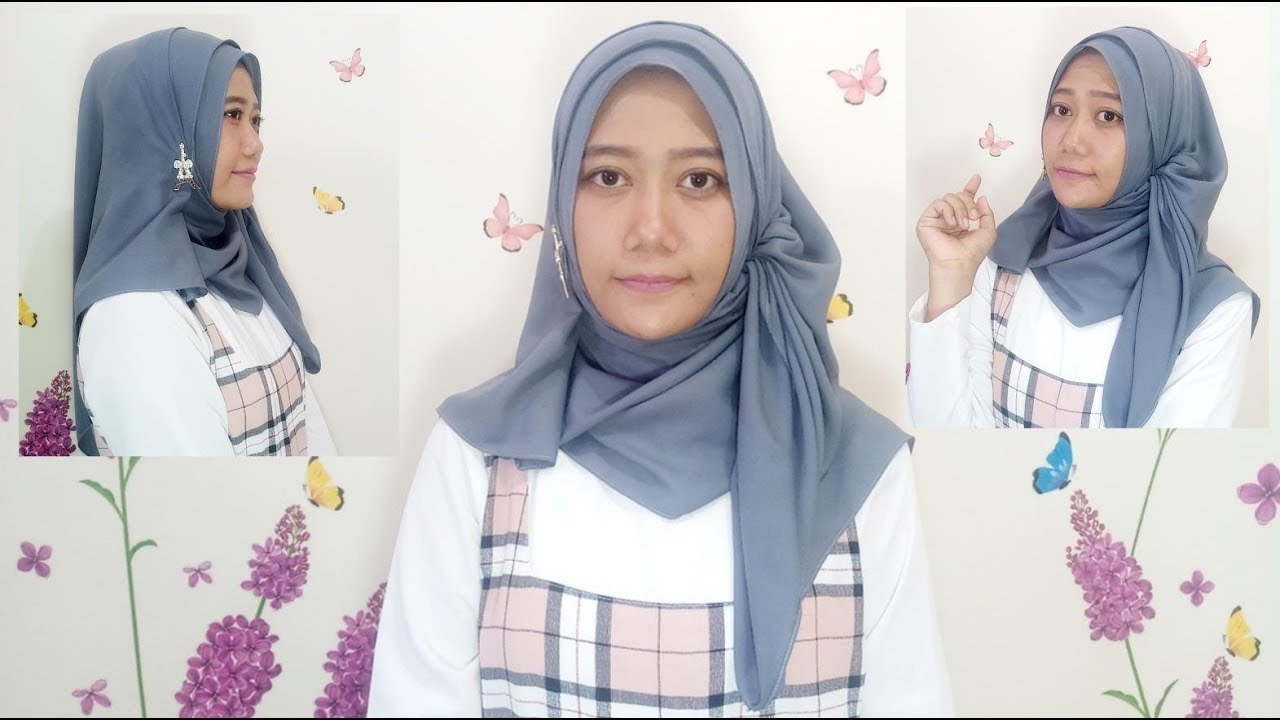 Gambar Tutorial Hijab Persegi Panjang Tutorial Hijab