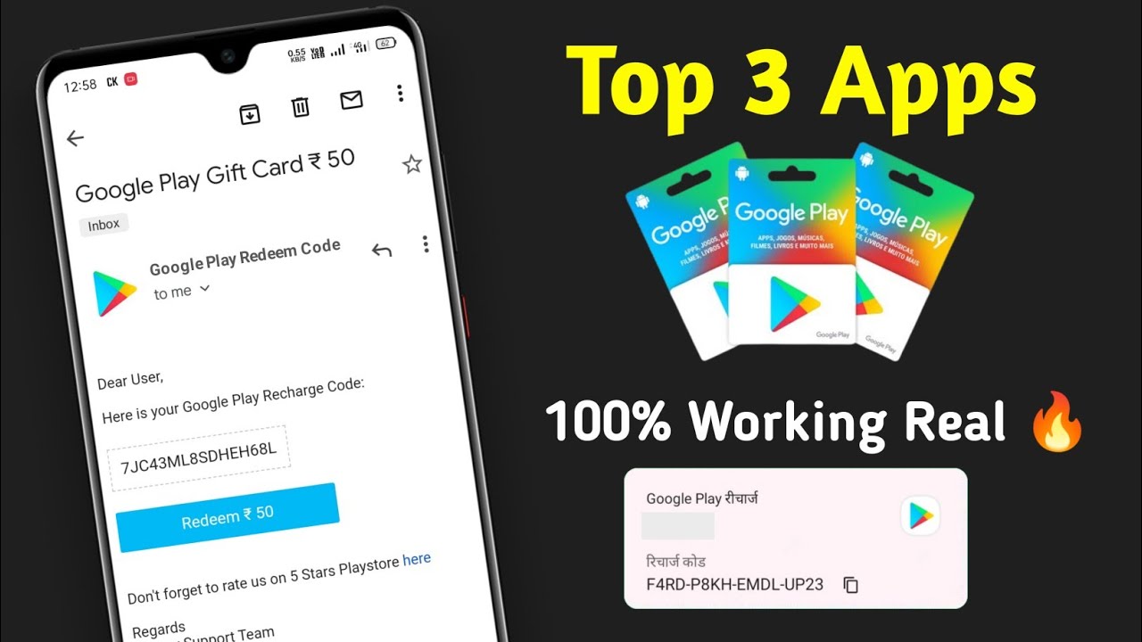 Top 3 - New App, Free Redeem Code, Google Play Redeem Code