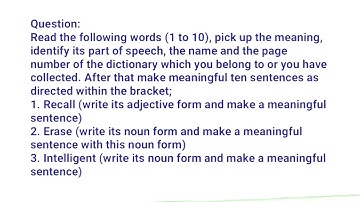 6th week 2021 class: seven English Assignment solution