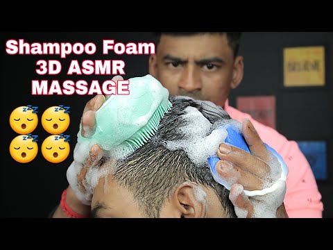 ASMR Head Massage With Shampoo Foam | ASMR Shampoo Massage With Comb | Head Massage And Neck Crack