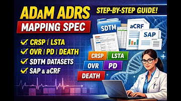 ADaM ADRS Mapping Specification Explained | CRSP, LSTA, OVR, PD & DEATH with SDTM & SAP