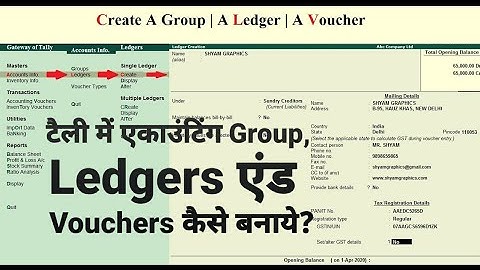 Chapter 4 : Create Group | Ledger | Voucher In Tally Erp.9 | Hindi [2020]