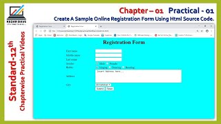 Chapter 01 | Practical 01 | Online Registration Form using HTML