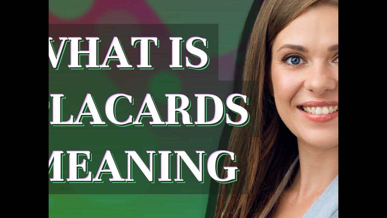 Placards meaning of Placards YouTube