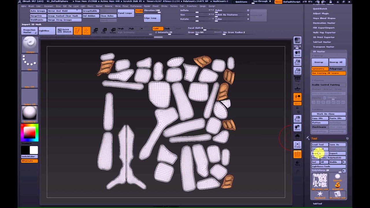 can i make uv maps from zbrush core to zbrush
