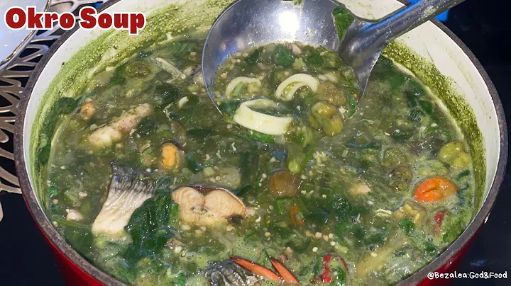 Slimy Oilless Seafood okra/okro Soup/ Healthy okra soup @bezalea